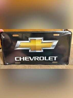 Chevy Gold Bowtie Emblem License Plate New